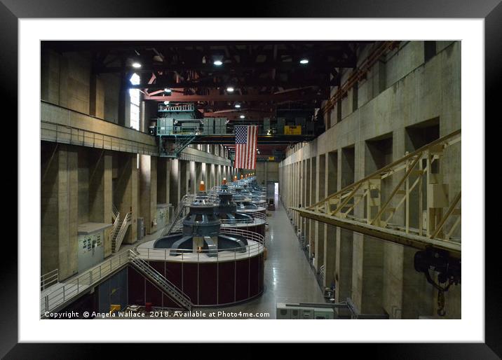 The Hoover Dame Turbines Framed Mounted Print by Angela Wallace