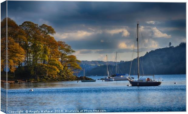 Sail boats on Windermere Canvas Print by Angela Wallace