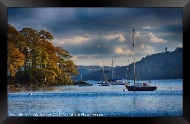 Sail boats on Windermere Framed Print by Angela Wallace
