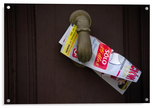 Door knocker with advertising paper Acrylic by Jose Manuel Espigares Garc