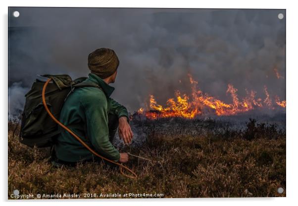 Moorlands Fiery Regeneration Acrylic by AMANDA AINSLEY