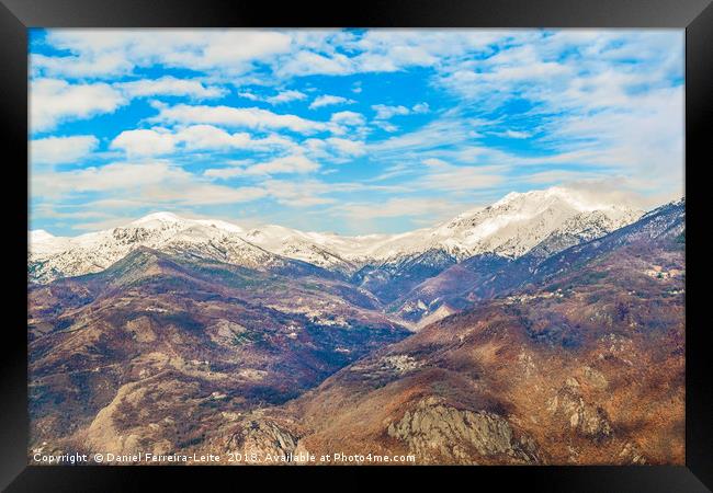 Alpes Mountains Aerial View, Piamonte, Italy Framed Print by Daniel Ferreira-Leite