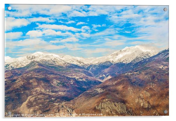 Alpes Mountains Aerial View, Piamonte, Italy Acrylic by Daniel Ferreira-Leite