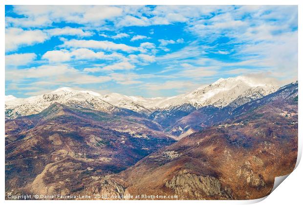 Alpes Mountains Aerial View, Piamonte, Italy Print by Daniel Ferreira-Leite