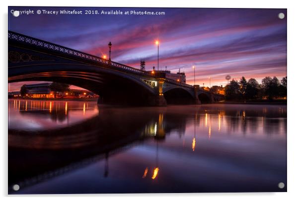 Trent Bridge Sunrise Acrylic by Tracey Whitefoot