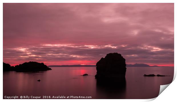 Dunure Sunset Print by Billy Coupar