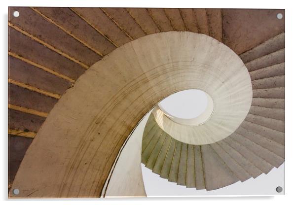 Stairs at Gdanski Bridge in Warsaw, Poland. Acrylic by Robert Pastryk