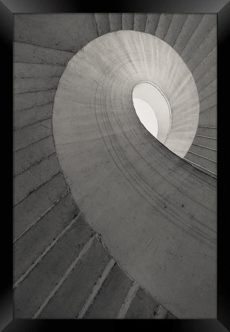 Stairs at Gdanski Bridge in Warsaw, Poland. Framed Print by Robert Pastryk