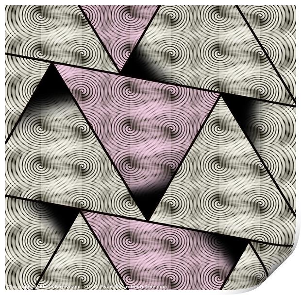 Carbon Triangles Print by Florin Birjoveanu