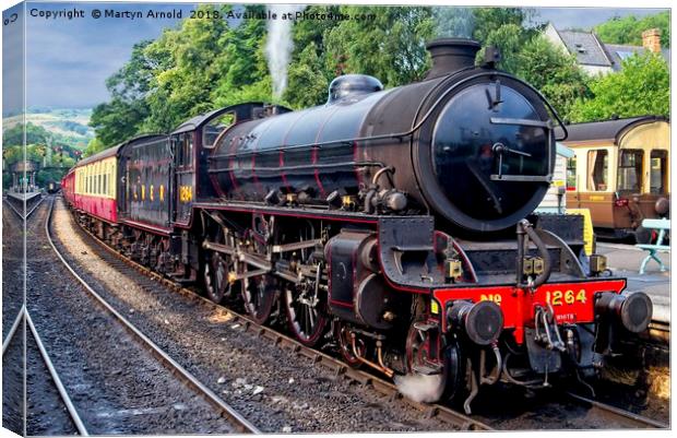 1264 Steaming out of Grosmont Station NYMR Canvas Print by Martyn Arnold