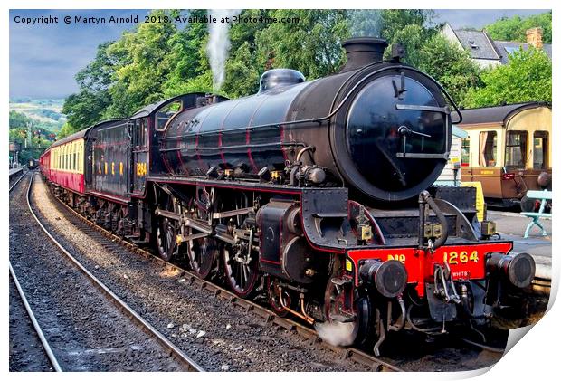 1264 Steaming out of Grosmont Station NYMR Print by Martyn Arnold
