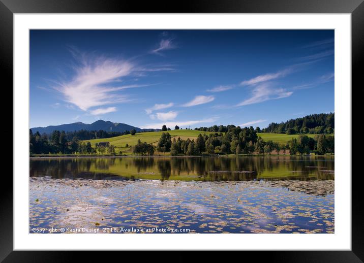 Early Morning on the Lake Framed Mounted Print by Kasia Design