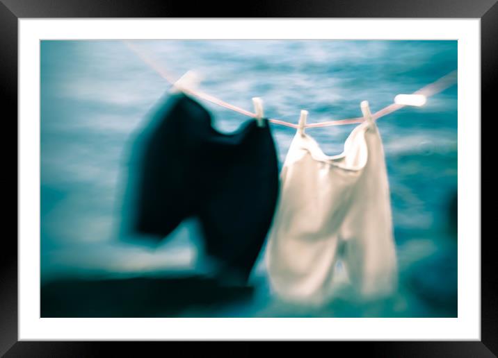 Underpants on dry line Framed Mounted Print by Larisa Siverina