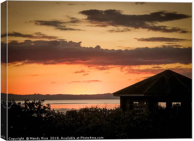 Sunset at the bird hide Canvas Print by Mandy Rice