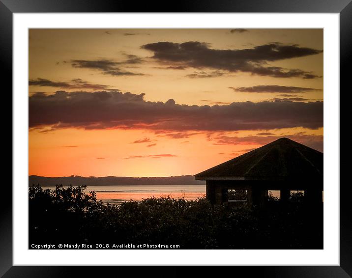 Sunset at the bird hide Framed Mounted Print by Mandy Rice