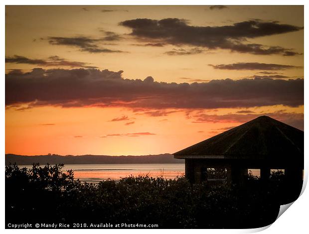 Sunset at the bird hide Print by Mandy Rice