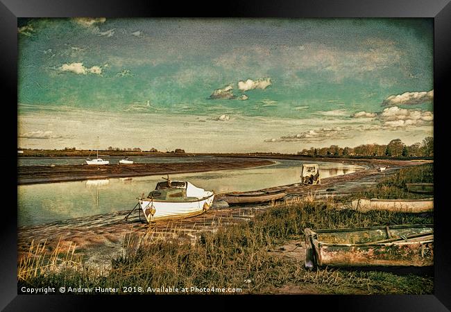 Boats And Yachts  Moored On The River Blackwater  Framed Print by Andrew David Photography 