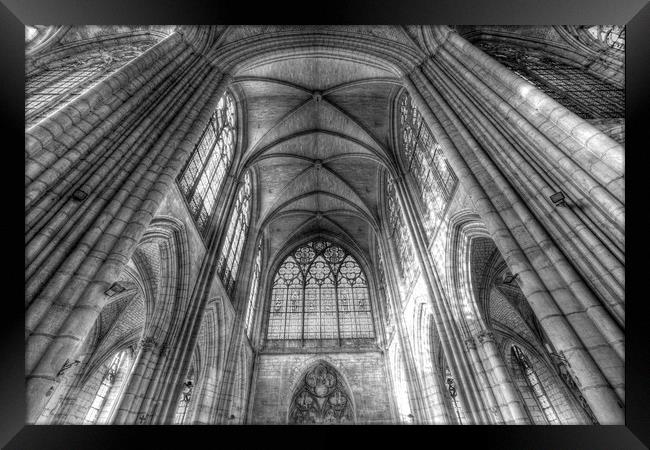 Troyes Cathedral Monochrome Framed Print by David Pyatt
