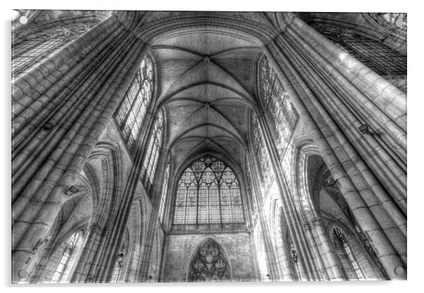 Troyes Cathedral Monochrome Acrylic by David Pyatt