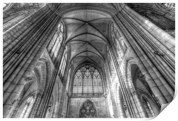 Troyes Cathedral Monochrome Print by David Pyatt