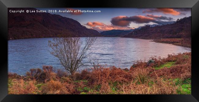 Llyn Dinas Sunrise Framed Print by Lee Sutton