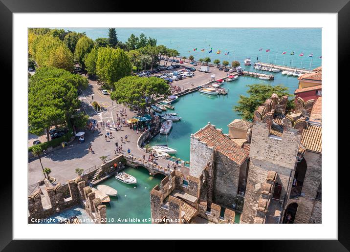Sirmione harbour and Lake Garda Framed Mounted Print by Chris Warham