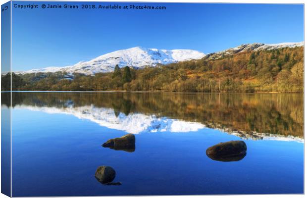 Coniston Reflections Canvas Print by Jamie Green