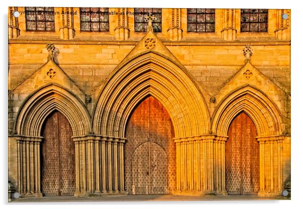 Setting Sun on RIpon Cathedral Acrylic by Martyn Arnold
