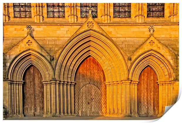 Setting Sun on RIpon Cathedral Print by Martyn Arnold
