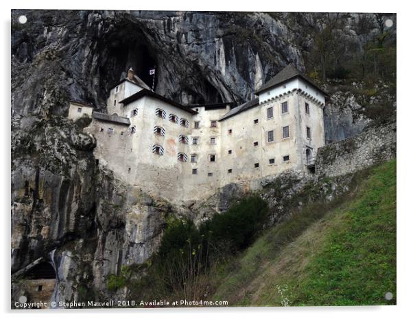 Predjama Castle, Slovenia                          Acrylic by Stephen Maxwell