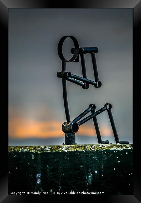 Sculpture with binoculars Framed Print by Mandy Rice