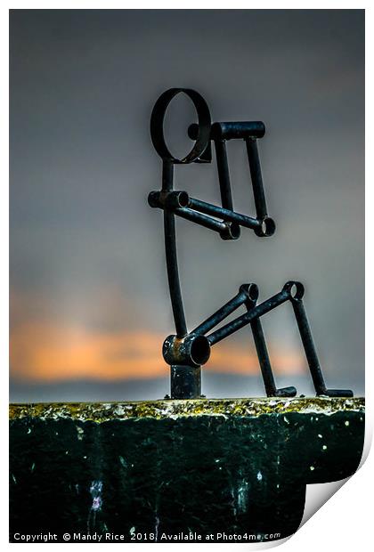 Sculpture with binoculars Print by Mandy Rice