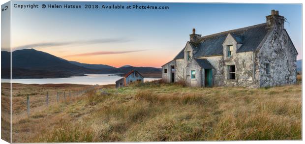 An Abandoned House on the Isle of Lewis Canvas Print by Helen Hotson