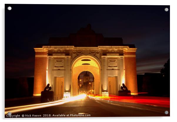 Menin Gate Ypres Acrylic by Nick Keown