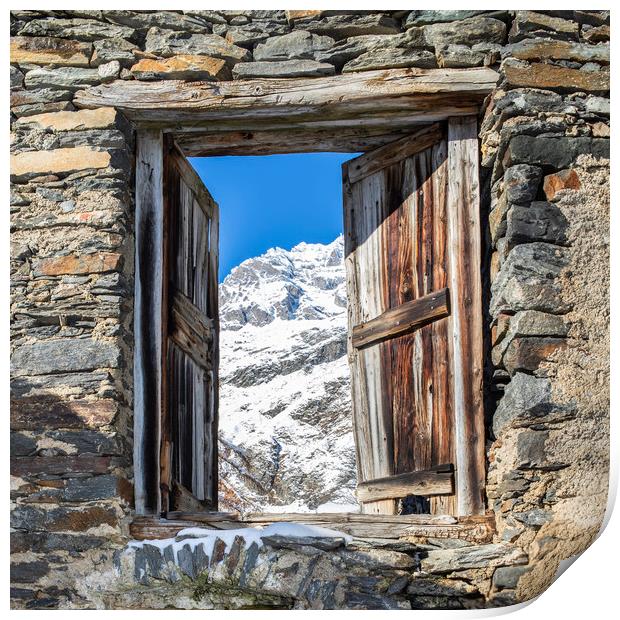 Door to the mountains Print by Paolo Seimandi
