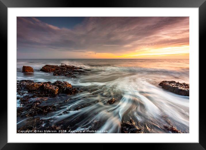 Ebb and Flow Framed Mounted Print by Kev Alderson