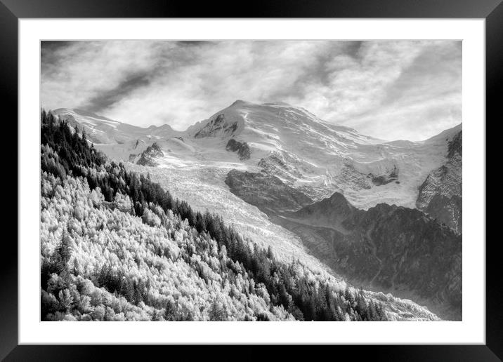 Mont Blanc Monochrome Framed Mounted Print by David Pyatt