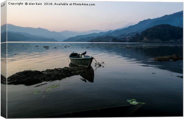 Phewa Lake Nepal Canvas Print by alan bain