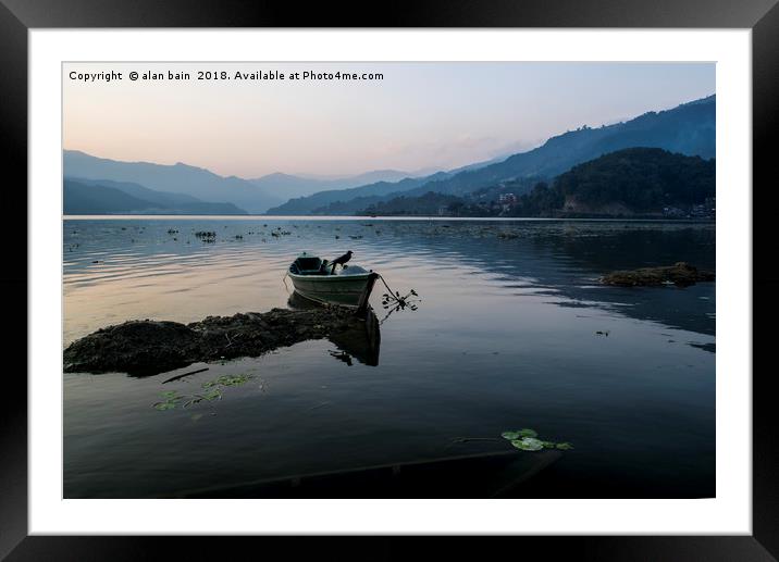 Phewa Lake Nepal Framed Mounted Print by alan bain