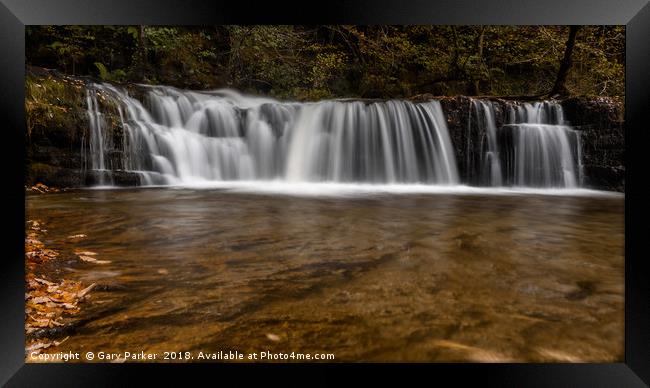 Waterfall in the Brecon Beacons national park  Framed Print by Gary Parker