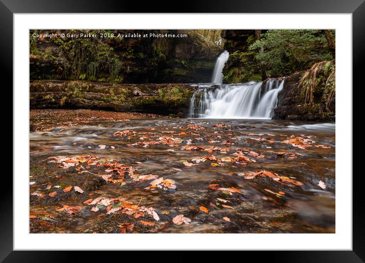 Waterfall in the Autumn Framed Mounted Print by Gary Parker