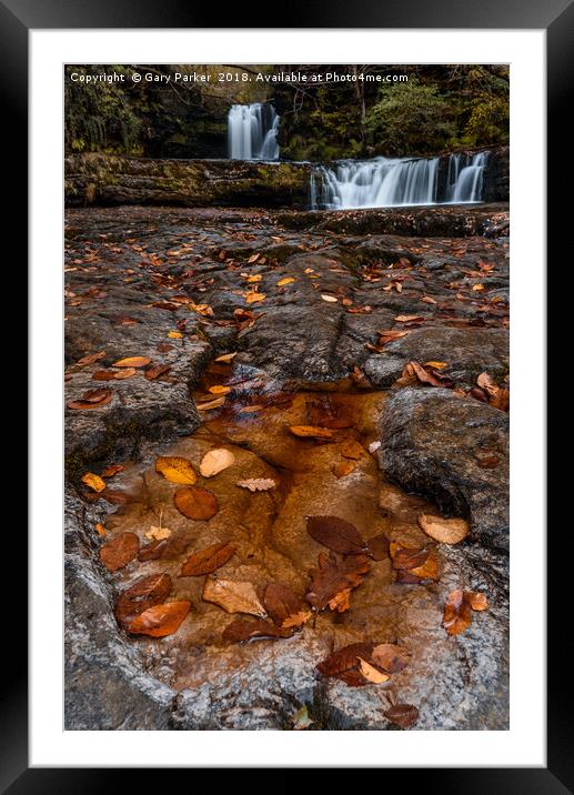 Waterfall in the Autumn  Framed Mounted Print by Gary Parker