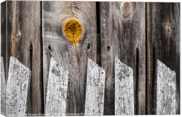 The woodshed, the knot and the fence. Old. Canvas Print by Robert Pastryk