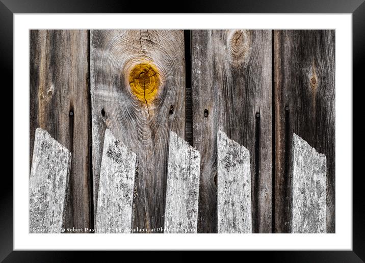 The woodshed, the knot and the fence. Old. Framed Mounted Print by Robert Pastryk