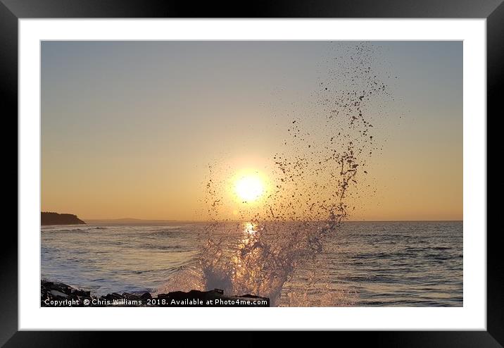 Sunrise Sea Spray Framed Mounted Print by Chris Williams