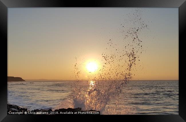 Sunrise Sea Spray Framed Print by Chris Williams