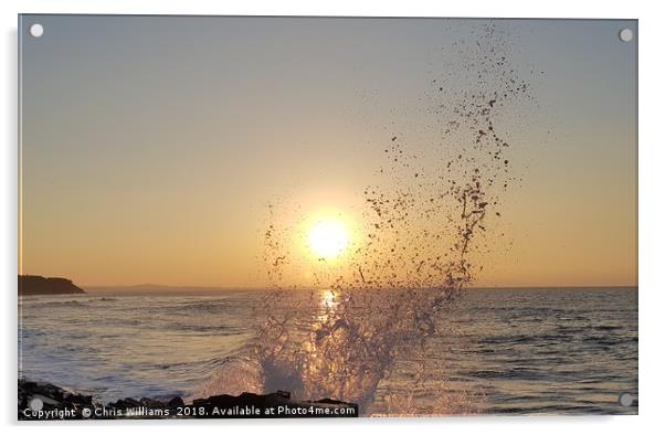 Sunrise Sea Spray Acrylic by Chris Williams