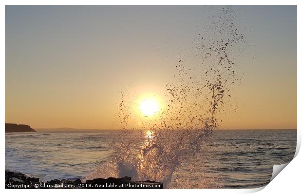 Sunrise Sea Spray Print by Chris Williams
