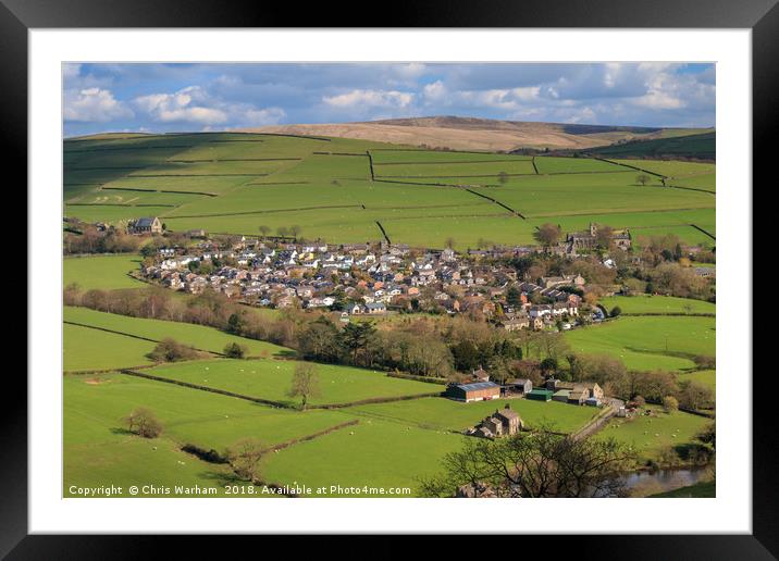 Rainow village on a spring day  Framed Mounted Print by Chris Warham