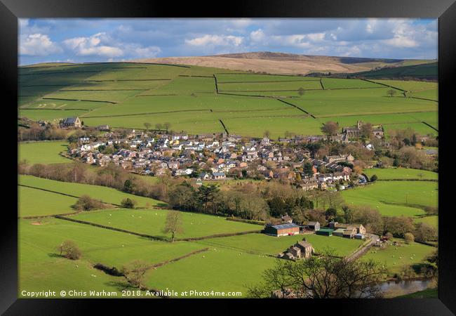 Rainow village on a spring day  Framed Print by Chris Warham